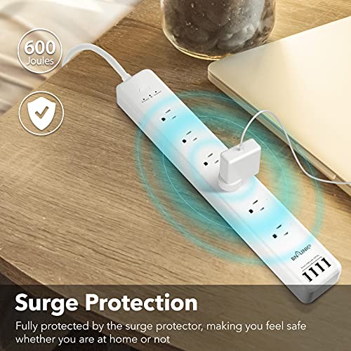 BN-LINK Smart Power Strip Compatible with Alexa Google Home, Smart Plug WiFi Outlets Surge Protector with 4 USB 6 Charging Port Multi Plug Extender,15A