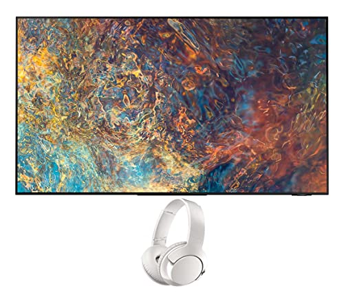 Samsung QN50QN9DAAFXZA 50” Neo QLED 4K HDR Smart TV with a Philips BASS+ SHB3175WT Wireless Over Ear White Headphones (2021)