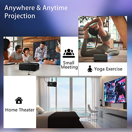 Mini Projector for iPhone, ELEPHAS 2020 WiFi Movie Projector with Synchronize Smartphone Screen, 1080P HD Portable Projector Supported 200" Screen, Compatible with Android/iOS/HDMI/USB/SD/VGA