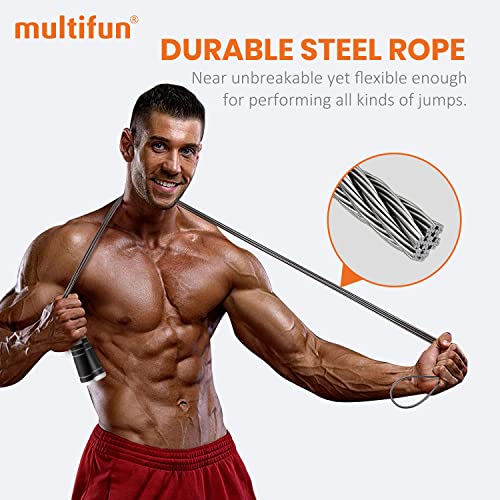 Jump Rope, multifun Speed Skipping Rope with Calorie Counter, Adjustable Digital Counting Jump Rope with Ball Bearings and Alarm Reminder for Fitness, Crossfit, Exercise, Workout, Boxing, MMA, Gym