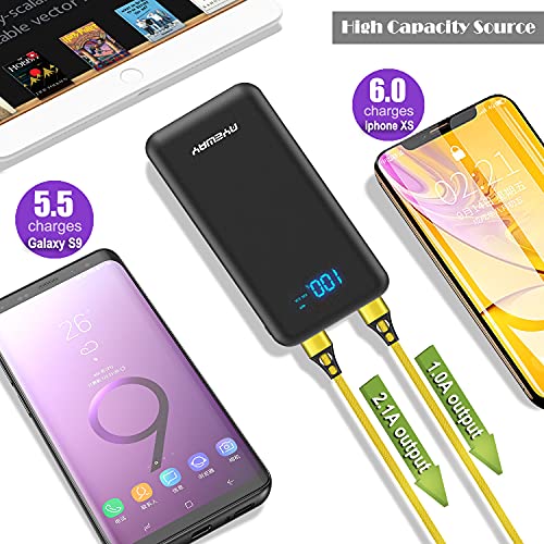 Ayeway Battery Pack 5V 26800mAh Portable Charger Power Bank with Dual outlets & LCD Display,External Battery Phone Charger Compatible with iPhone,Samsung Galaxy and More.(USB C for Input ONLY)