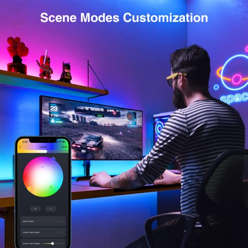 GHome Smart SL1 TV LED Backlight, 9.2ft Smart WiFi Strip Light Compatible with Alexa and Google Home, App Control, Music Sync 16 Million Rgb Red Green Blue 9.2Ft LED strip ST1-B ST1-B