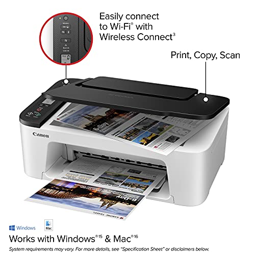 Canon PIXMA TS35 22 All-in-One Wireless Color Inkjet Printer - Print Copy Scan - Mobile Printing - Up to 50 Sheets Paper Tray - Up to 4800 x 1200 DPI - 1.5" LCD + HDMI Cable