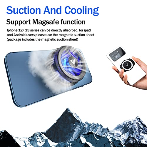 Flydigi B5X Magnetic Cell Phone Cooler, Upgraded 10-15W Higher Power Intelligent Frequency Conversion Temperature Control, Larger Cooling Area, Quieter, Portable Cooling Fan for Phone/Tablet/Ipad