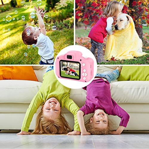 Digital Camera for Kids,hyleton 1080P FHD Kids Digital Video Camera Camcorder for 3-10 Years Girls Gift with 32GB SD Card & 2 Inch IPS Screen (Pink)