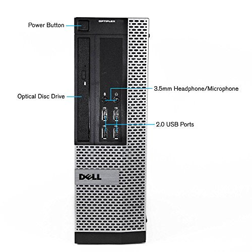 Dell Optiplex 990 SFF Flagship Premium Business Desktop Computer (Intel Quad-Core i5-2400 Up To 3.4GHz, 16GB RAM, 2TB HDD, DVD, WiFi, VGA, DisplayPort, Windows 10 Professional) (Renewed)