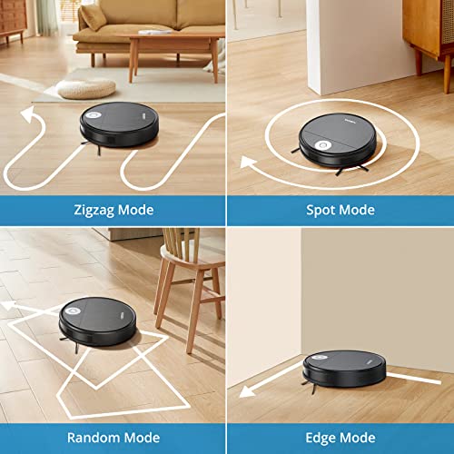 Robot Vacuum Cleaner, Acekool 2200Pa Strong Suction Super-Thin Automatic Quiet Robotic Vacuum Cleaner Self-Charging WiFi/Remote Control 120min Runtime for Pet Hair Hardwood Low Pile Carpet