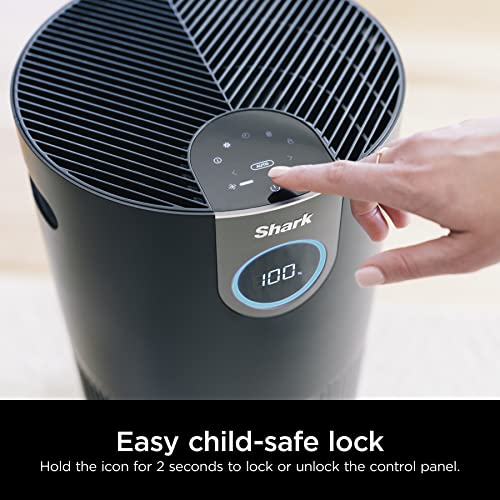 Shark HP202 Air Purifier MAX with NanoSeal HEPA, Cleansense IQ, Antimicrobial & Odor Lock, Cleans up to 1200 Sq. Ft. and 99.98% of particles, dust, allergens, smoke, 0.1–0.2 microns, Grey