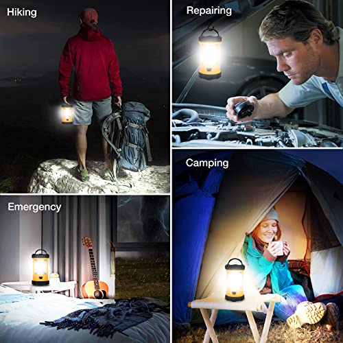 Camping Lantern, 3200LM Bright Camping Lights, 4600mAh Power Bank & Rechargeable LED Lantern, 5 Light Modes Lantern Flashlight for Power Outages/Hurricane/Emergency, CT CAPETRONIX Camping Accessories
