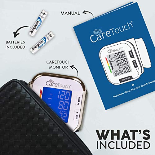 Care Touch Digital Wrist Blood Pressure Monitor - Blood Pressure Wrist Cuff Size 5.5" - 8.5" - Automatic High Blood Pressure Machine with Batteries and Carrying Case Included