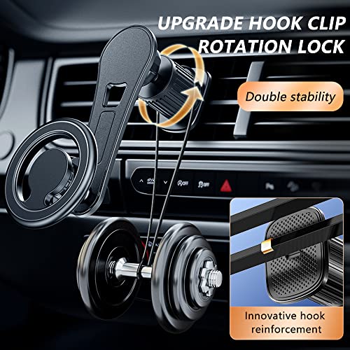 Compatible for MagSafe Car Mount for iPhone,[2022 New Upgrade] Car Vent 360° Rotation Magnetic Car Mount,Cell Phone Holder for MagSafe iPhone 12 13 14 Pro Max/ All Smart Phones(Black)