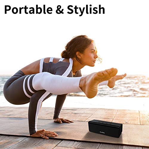 Bluetooth Speaker,MusiBaby M71 Wireless Speaker,Speakers Bluetooth Wireless,Outdoor,Waterproof,Portable Speaker with Loud Stero and Booming Bass,Dual Pairing,24H Playtime for Home,Party (Black)