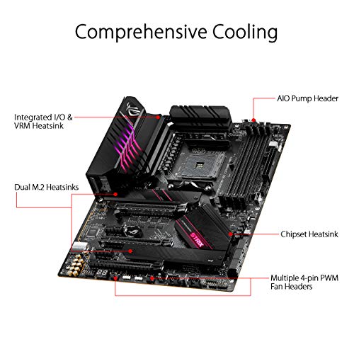 ASUS ROG Strix B550-XE Gaming WiFi AMD AM4 (Zen 3/3rd Gen Ryzen) ATX gaming motherboard (PCIe 4.0, WiFi 6, 2.5Gb LAN, 16(90A) power stages, bundled ASUS Hyper M.2 x16 Gen 4 Card, Addressable Gen 2 RGB