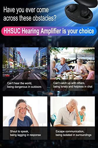 Hearing Aid(Pair) Hearing Amplifier to Aid and Assist Seniors, Adults Hearing Loss，Rechargeable Digital Ear Hearing Assist Devices with Noise Cancelling，Volume Control