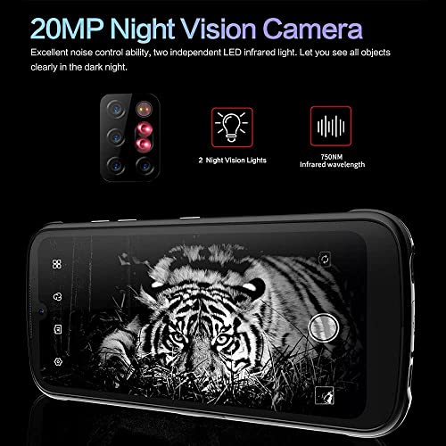 Conquest S20 rugged smartphone,Intrinsically Safe,ATEX Zone1 / 2,6.3 FHD screen IP69k 48MP+13MP+20MP+2MP camera 8GB + 128GB 5G 8000mAh,POC walkie talkie,NFC,120db loud speaker,flashlight (black, 256G)