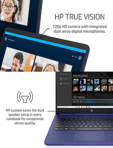 2022 Newest HP 14" HD Laptop Light-Weight, AMD 3020e(Up to 2.6GHz), 8GB RAM, 128GB SSD + 64GB eMMC, 1 Year Office 365, WiFi, Bluetooth 5, USB Type-A&C, HDMI, Webcam w/Ghost Manta Accessories