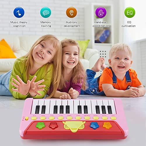 BAOLI 24 Keys Piano Keyboard for Kids, Multifunctional Portable Electronic Piano Educational Musical Instrument Toys, Birthday Gifts for Beginner Children Toddler Boys Girls Age 3-5