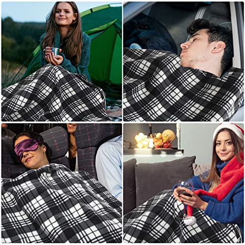 Electric Car Blanket 12V 58 x 43 Inches Travel Heated Fleece Blanket with Temperature Controller and USB Charger Car Outlet Adapter for Car, Truck Cold Weather Tailgating and Emergency Kit