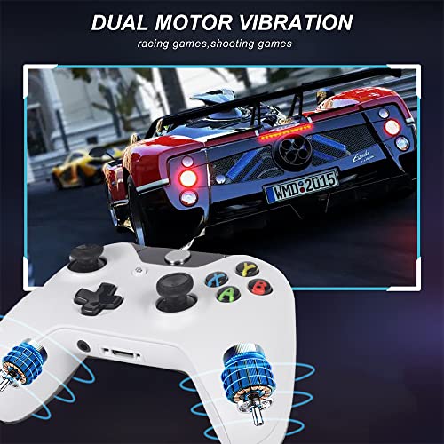 Poulep Wireless PC Game Controller for All Xbox One Models Xbox Series X/S/Xbox One/Xbox One S/One X, ，with Headphone Jack (White)