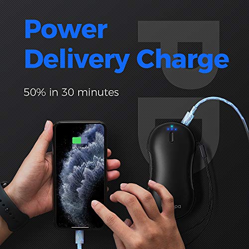 OCOOPA Quick Charge Hand Warmer Rechargeable,9000mAh Electric Hand Warmer Power Bank PD, 14hrs Lasting Heat, 3 Levels, Perfect for Camping, Hunting, Golf, Great Gift , A9