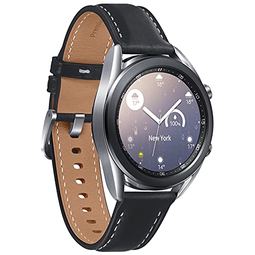 Samsung Galaxy Watch 3 Stainless Steel (41mm) SpO2 Oxygen, Sleep, GPS Sports + Fitness Smartwatch, IP68 Water Resistant, International Model - No S Pay SM-R850 (Fast Charge Cube Bundle, Silver)