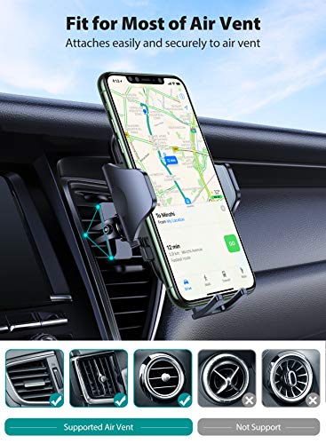 VICSEED Car Phone Holder Mount, [Upgrade Doesn't Slip & Drop] Air Vent Cell Phone Holder for Car Hands Free Easy Clamp Cradle in Vehicle Compatible with All iPhone 13 Pro Max Mini Android Smartphones