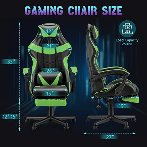 Bunny Pink Gaming Chair and Massage Green Gaming Chair Bundle