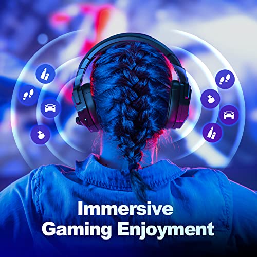 Gaming Headsets, Lossless Bass Surround, Extra-Thick Over-Ear Gaming Headphones, Light&Durable Fiberglass Frame, Wired Gaming Headset with Microphone for PS4/PS5/PC/Xbox/Switch