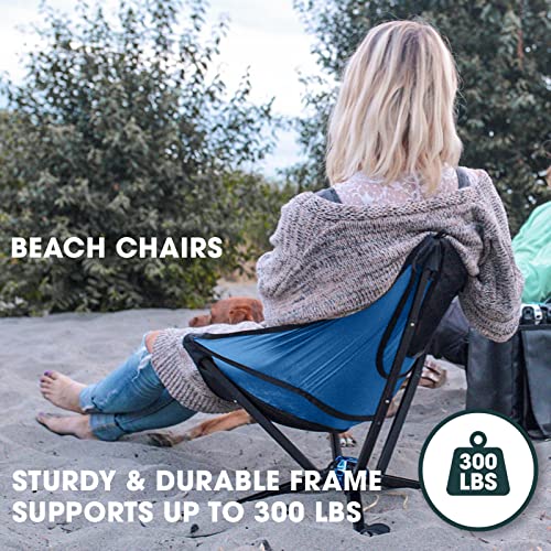 CLIQ Camping Chairs - Most Funded Camping Chair in Crowdfunding History. | Bottle Sized Compact Outdoor Chairs | Sets up in 5 Seconds | Supports 300lbs | Aircraft Grade Aluminum (Sky)