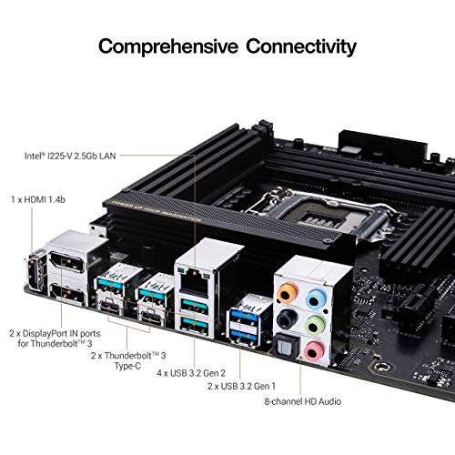 ASUS ProArt Z490-CREATOR 10G Intel® Z490 LGA 1200 ATX Content Creation Motherboard (12+2 Power Stages, DDR4 4600, 10G LAN Card, 2.5G Intel LAN, Thunderbolt™ 3 Type-C, M.2, USB 3.2 Gen 2)