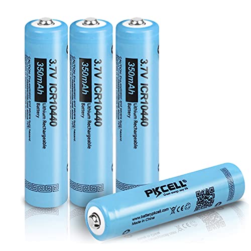 4 Pcs ICR 10440 Rechargeable Lithium Ion Battery,3.7v 350mah (10 * 44mm, Shorter Than AAA Size)