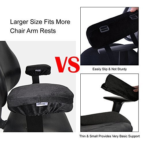 Aloudy Ergonomic Memory Foam Office Chair Armrest Pads, Comfy Gaming Chair Arm Rest Covers for Elbows and Forearms Pressure Relief(Set of 2)