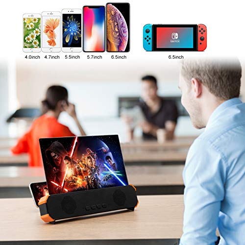 12’’ Screen Magnifier for Smartphone – Mobile Phone 3D Magnifier Projector Screen for Movies, Videos, and Gaming – Foldable Phone Stand with Screen Amplifier – Compatible with All Smartphones