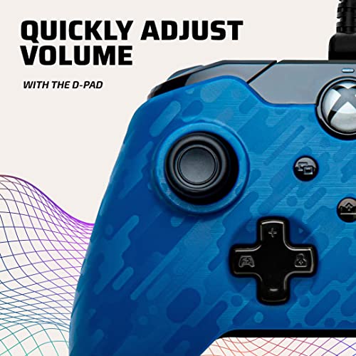 PDP Wired Game Controller - Xbox Series X|S, Xbox One, PC/Laptop Windows 10, Steam Gaming Controller - Perfect for FPS Games - Dual Vibration Videogame Gamepad - Blue Camo / Camouflage