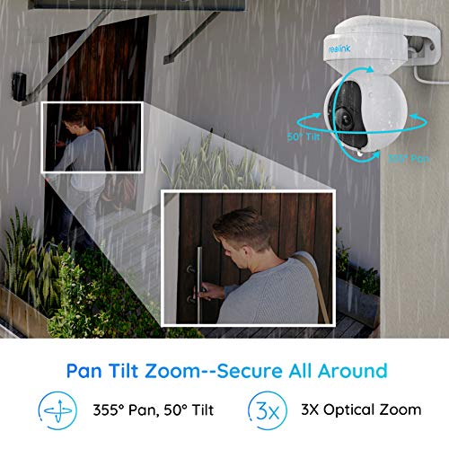 Spotlight Outdoor WiFi Camera for Home Security, 5MP PTZ Auto Tracking Camera, E1 Outdoor Bundle with 5MP Spotlight Bullet Camera, RLC-511WA