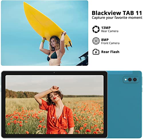 Blackview Tablet 10.36 inch 8GB RAM 128GB ROM Storage 13MP+8MP Camera 2000x1200 Display 6580mAh Battery Android 11 Tablet Octa Core 5G WiFi (Aquamarine)