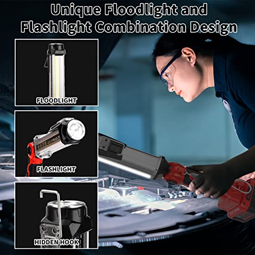 2000LM LED Work Light for Craftsman V20 Battery, 25W Flashlight for Camping, Car Repairing, Emergency and Job Site Lighting