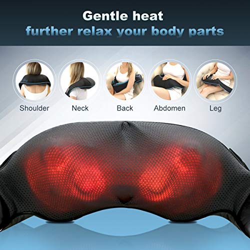 Back Massager, Neck Massager with Heat, Shiatsu Shoulder Massager, Gift for Women Men Mom Dad Her Him, Electric Deep Kneading Massager for Back Neck, Muscle Relief