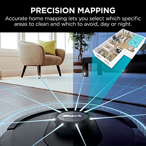 Shark AV2501S AI Robot Vacuum with HEPA Self-Empty Base, Bagless, 30-Day Capacity, LIDAR Navigation, Perfect for Pet Hair, Compatible with Alexa, Wi-Fi Connected, Black