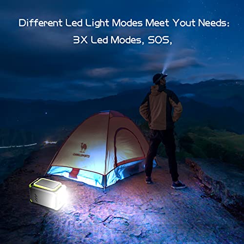 YUSHANG Portable Power Station 155Wh Camping Solar Power Bank with AC Outlet 42000mAh Generator Lithium Battery Power Supply 110V/150W, DC, USB QC 3.0 LED Flashlights for CPAP Home Camping Emergency