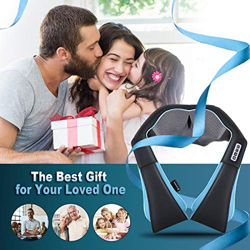 Back Massager, Neck Massager with Heat, Shiatsu Shoulder Massager, Gift for Women Men Mom Dad Her Him, Electric Deep Kneading Massager for Back Neck, Muscle Relief