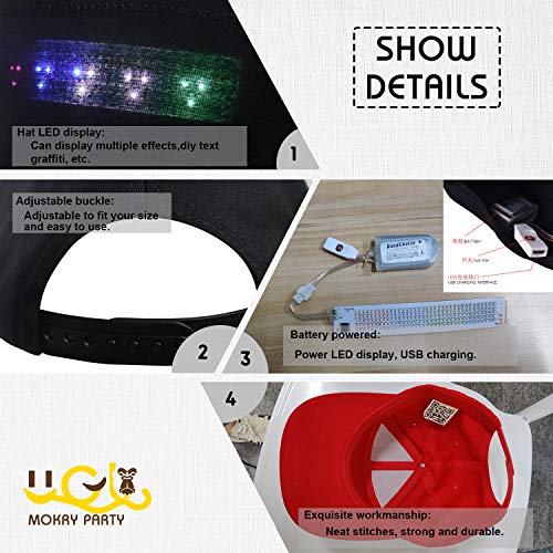 CY TOYS Bluetooth Led Message Hat Animated Display for Party Mystery Black