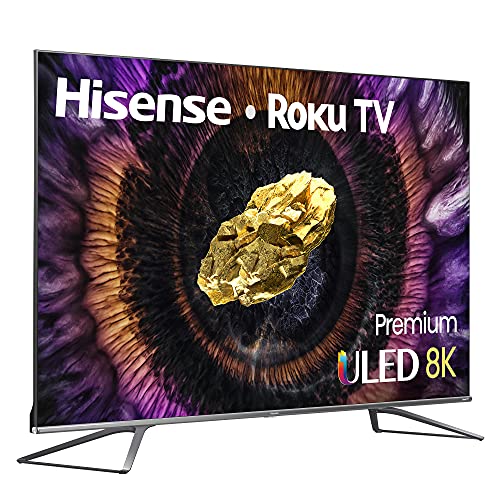 Hisense ULED 8K Premium 75U800GR Quantum Dot QLED Series 75-Inch Native 120Hz Roku Smart TV with Alexa Compatibility (2021)