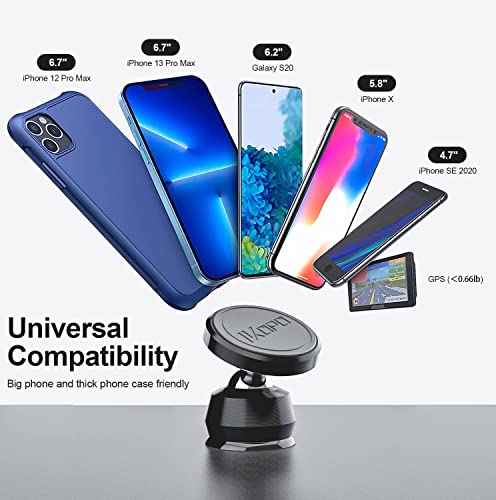 IKOPO【 All-Metal 】 Magnetic Phone Holder for Car Dashboard, Universal Cell Phone Mount for Car with Strong Magnet Suitable for iPhone, Samsung, LG, GPS, and More