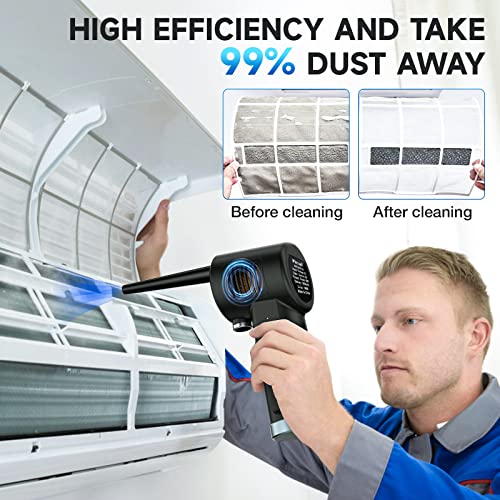 Air Duster for Computer Keyboard Cleaning - Cordless, Rechargeable 6000mAh Battery，Powerful 33000RPM and 10W Fast Charging Air Duster Compressed Air