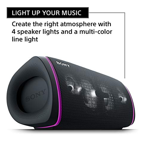 Sony SRS-XB43 EXTRA BASS Wireless Bluetooth Powerful Portable Speaker, IP67 Waterproof & Durable for Home, Outdoor, and Travel, 24 Hour Battery, Party Lights, USB Type-C, and Speakerphone, Black