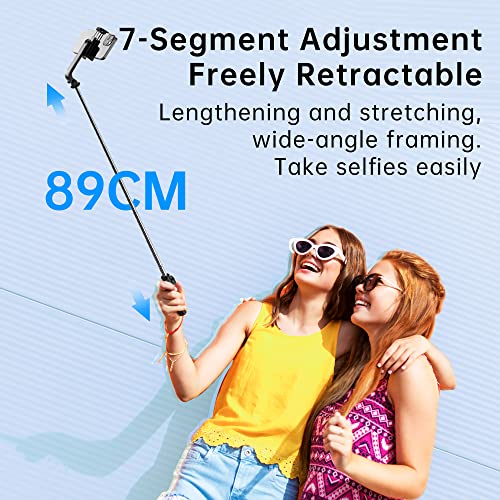 43" Portable Selfie Stick, Colorlizard Ultra Stable Cell Phone Tripod with Detachable Wireless Remote, Mini Tripod Stand Selfie Stick, Compatible with All iPhone & Android Devices, Travel Accessories