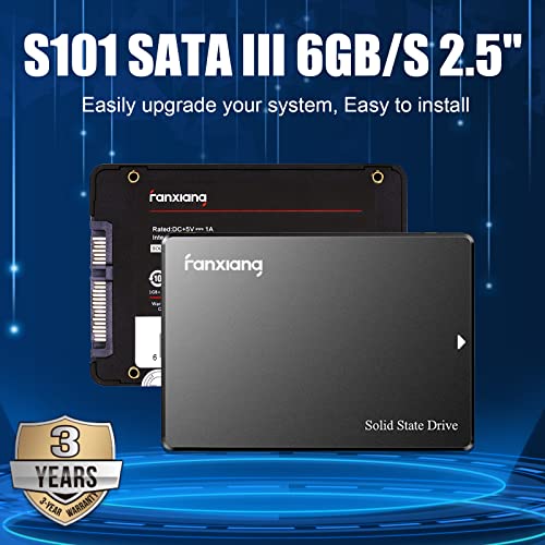 Fanxiang S101 2TB SSD SATA III 6Gb/s 2.5" Internal Solid State Drive, Read Speed up to 550MB/sec, Compatible with Laptop and PC Desktops(Black)