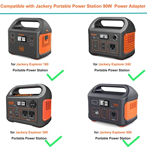 Charger for Jackery Charger 24V 90W AC Adapter for Jackery Portable Power Station Explorer 160 240 300 500 550 E300 E500 E550 Solar Generator 167Wh 240Wh 293Wh 518Wh Lithium Battery Power Supply Cord
