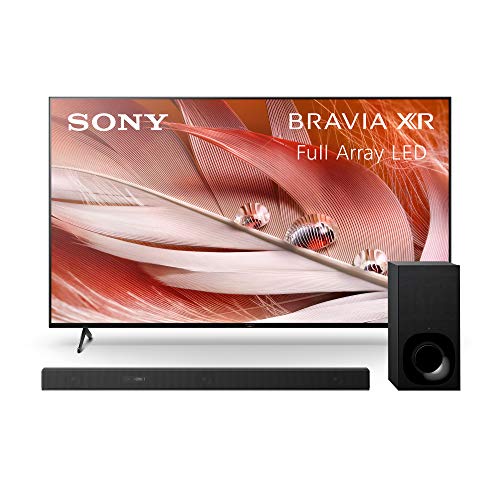 Sony X90J 55 Inch TV: BRAVIA XR Full Array LED 4K Ultra HD Smart Google TV with Dolby Vision HDR XR55X90J- 2021 Model & Z9F 3.1ch Sound bar with Dolby Atmos and Wireless Subwoofer (HT-Z9F)